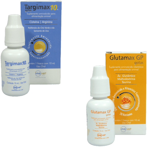 Glutamax GP Suplemento Em Gotas 10ml + Targimax 10 Suplemento Animal 10ml